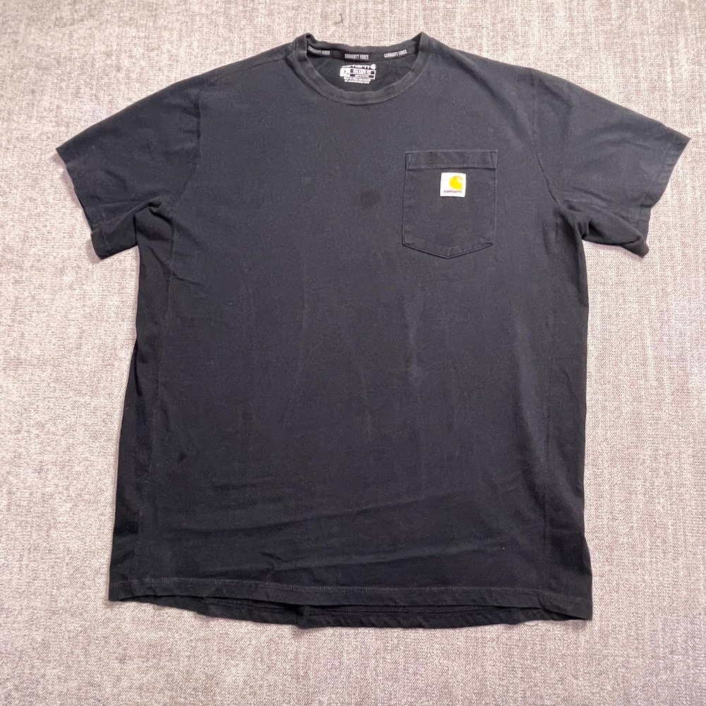 Carhartt Force T-Shirt Mens Large Black Short Sleeve Pocket Relaxed Fit Workwear